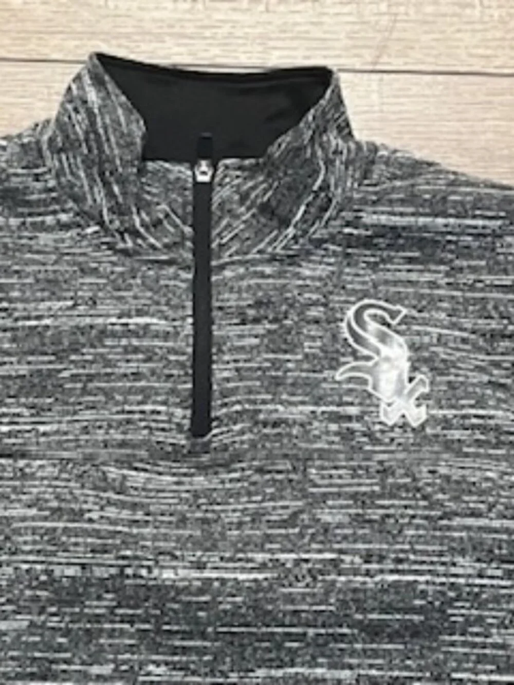 NEW Chicago White Sox 1/4 Zip Sweater &‎ Hat Men’s Medium Gray adjustable cap